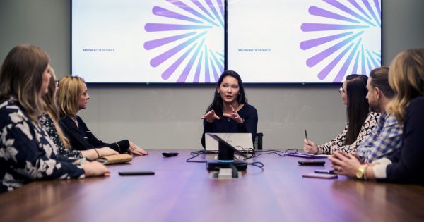 Women discussing diversity and equitable representation